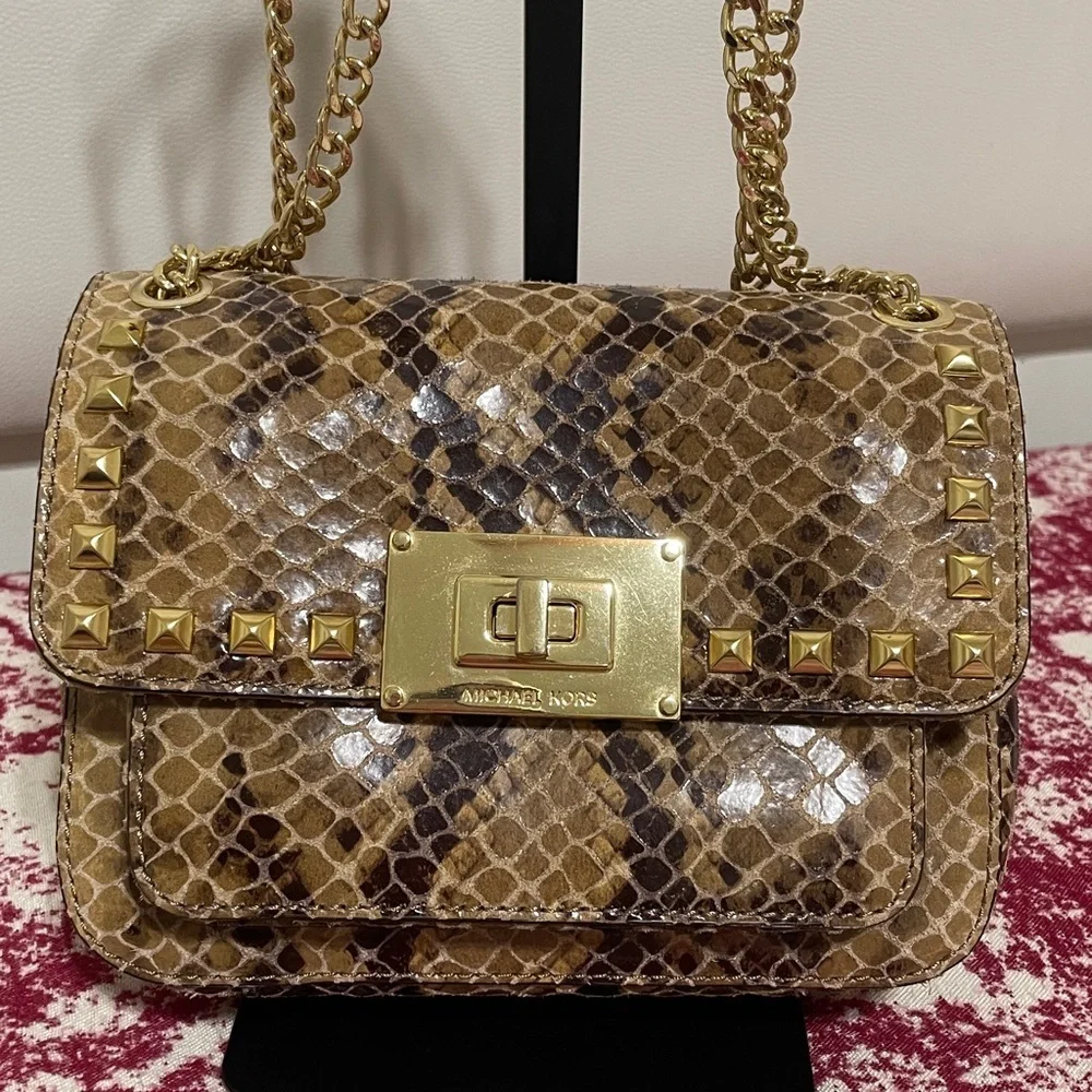 Michael Kors Snake Print Shoulder Bag